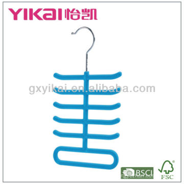 ABS flocking tie /scarf hanger with 11racks